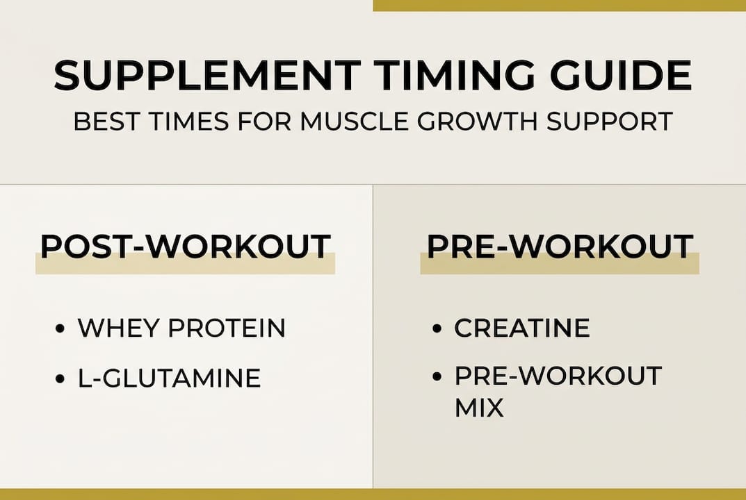 Infographic showing supplement timing for workouts