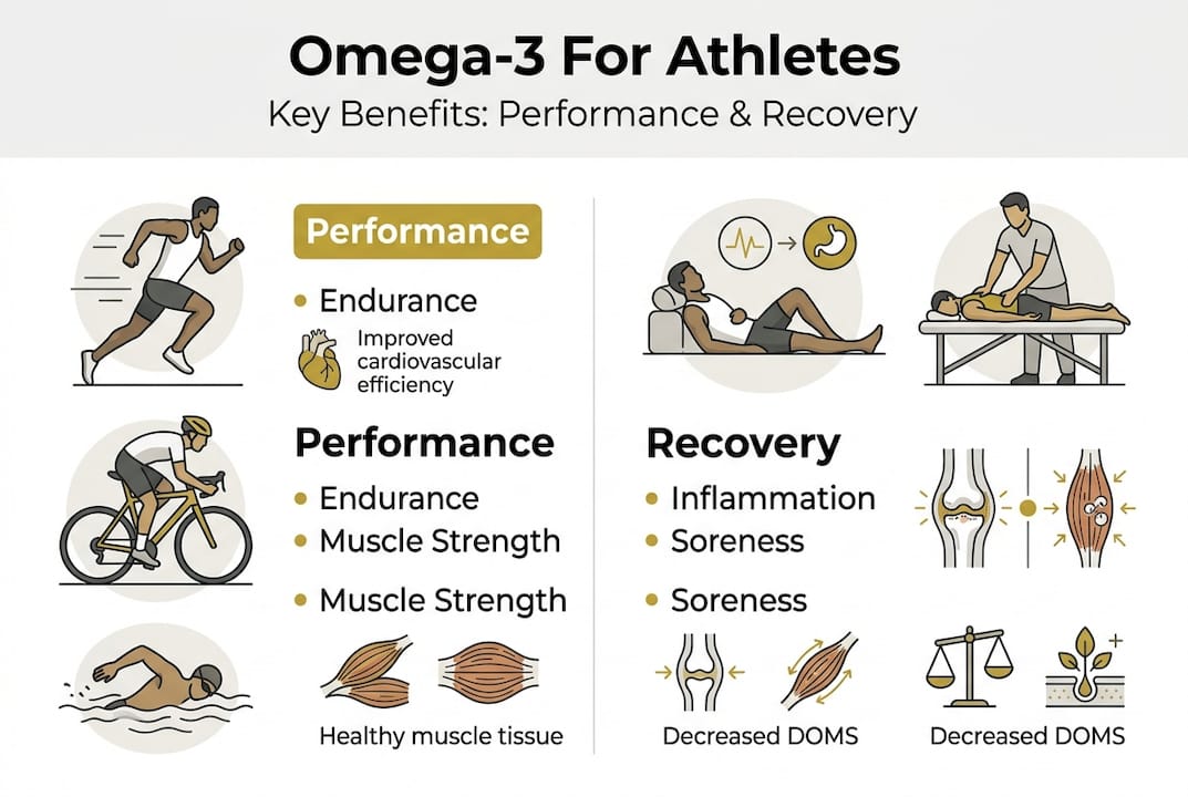 Infographic of omega-3 athlete benefits
