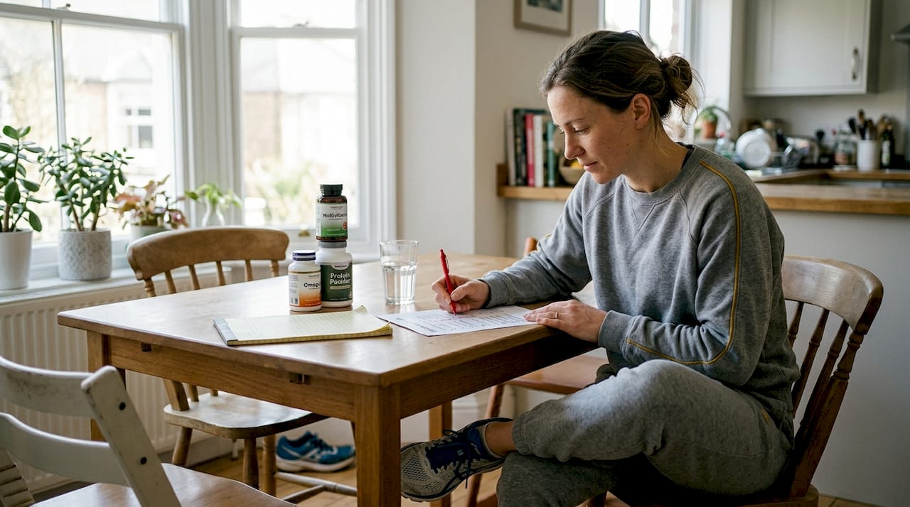 Athlete reviewing supplement safety checklist