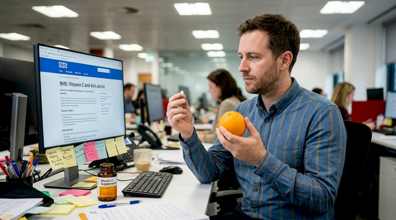 Comparing vitamin c tablet and fruit