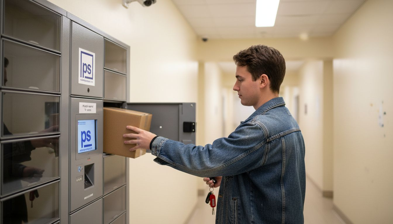 Resident opening parcel locker with PIN code