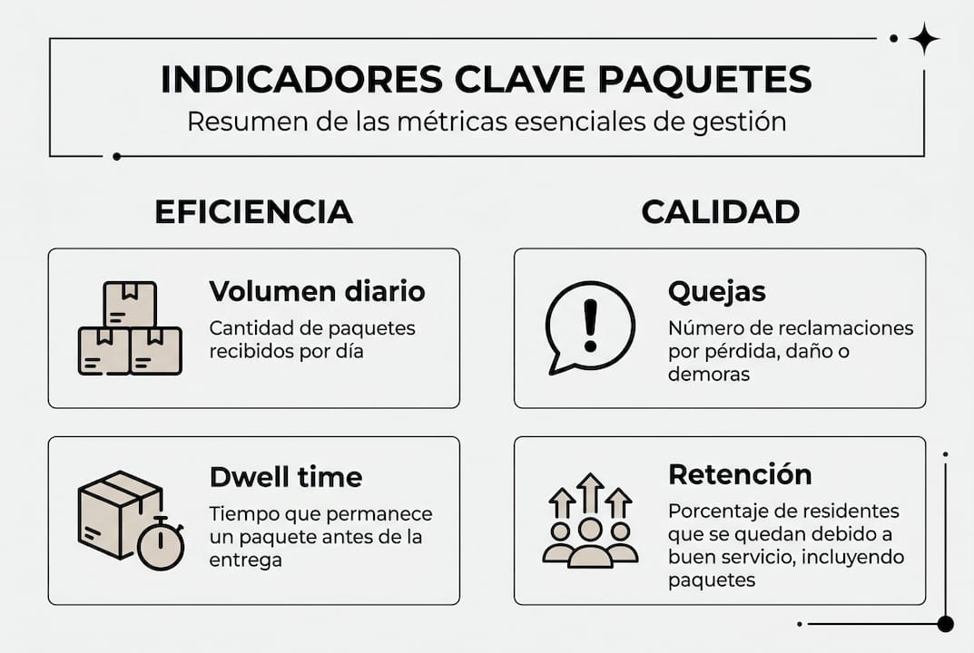 Resumen visual de las métricas más importantes de paquetes