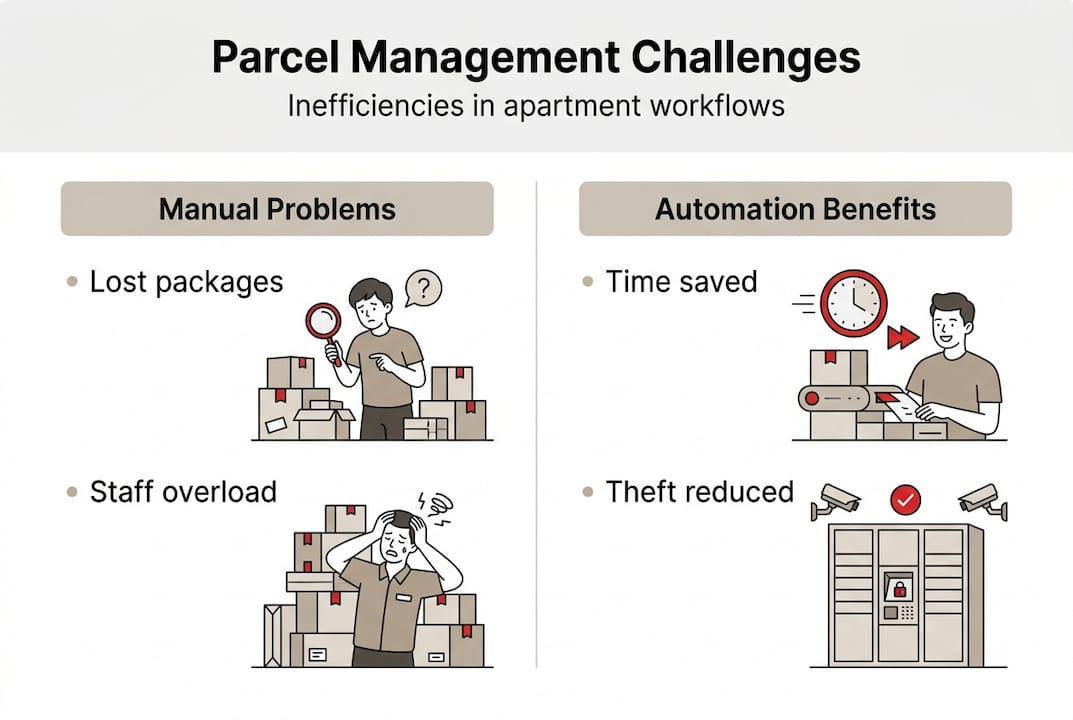 Infographic highlighting parcel management process improvements