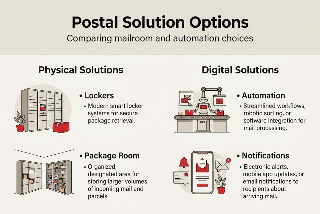 Infographic comparing postal solution options