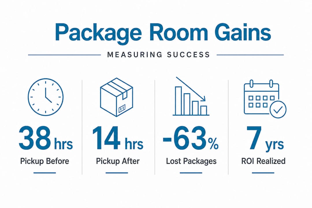 Infographic with package room optimization statistics
