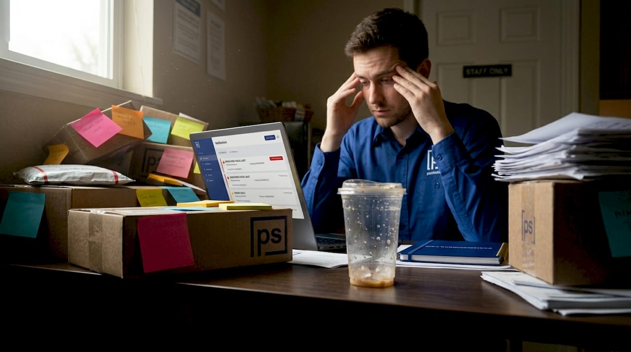 Mailroom staff stressed with parcel notifications