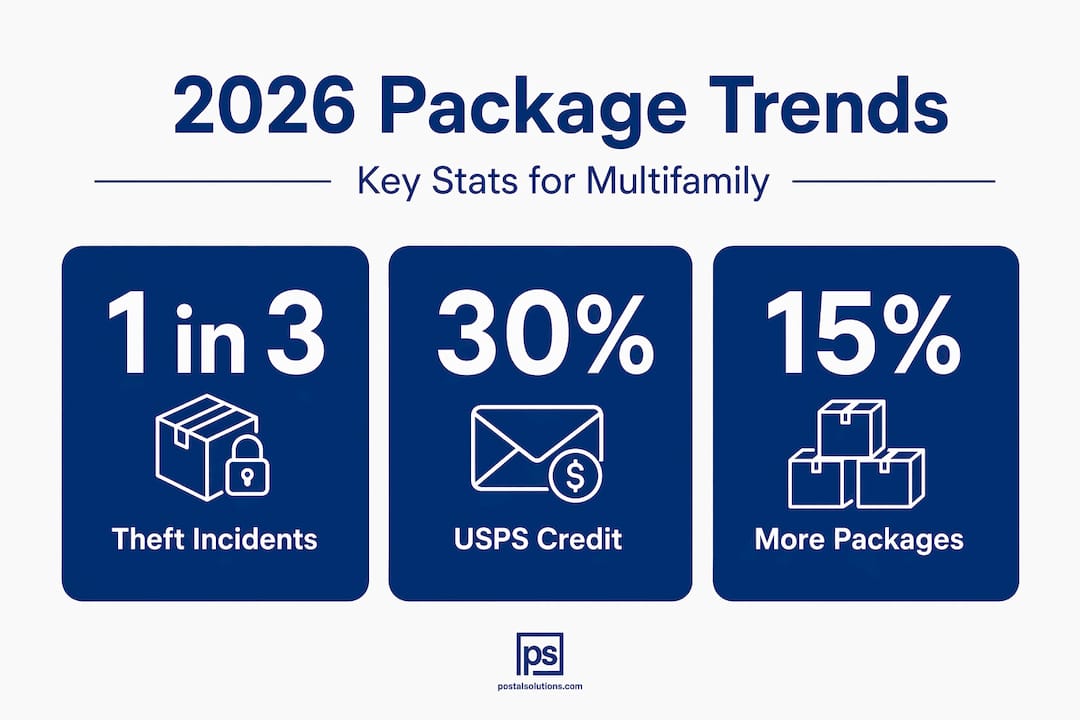 Infographic with key 2026 package trends and stats