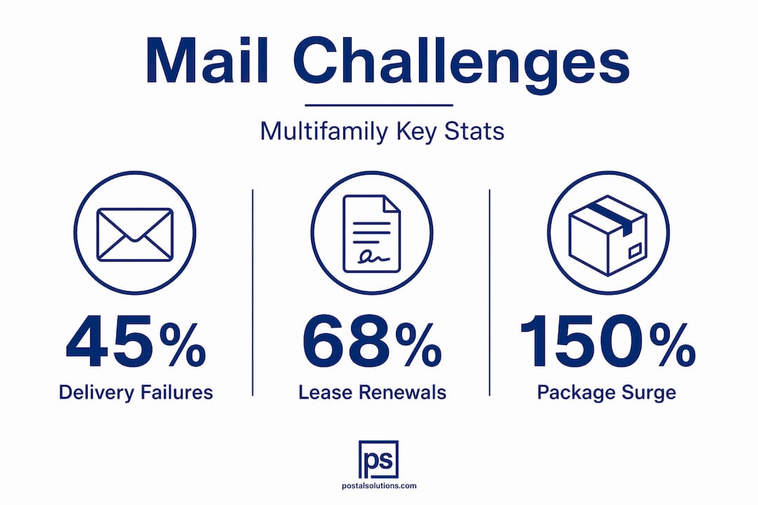 Stat callouts on mail delivery in multifamily buildings