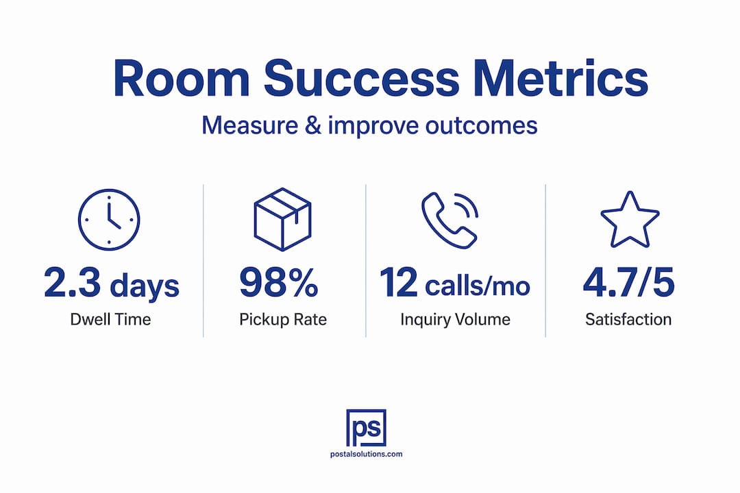 Infographic showing key package room metrics