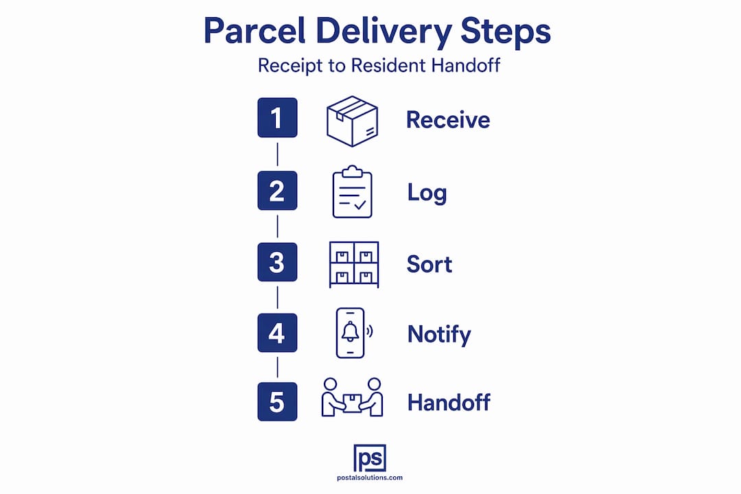 Infographic of parcel delivery steps