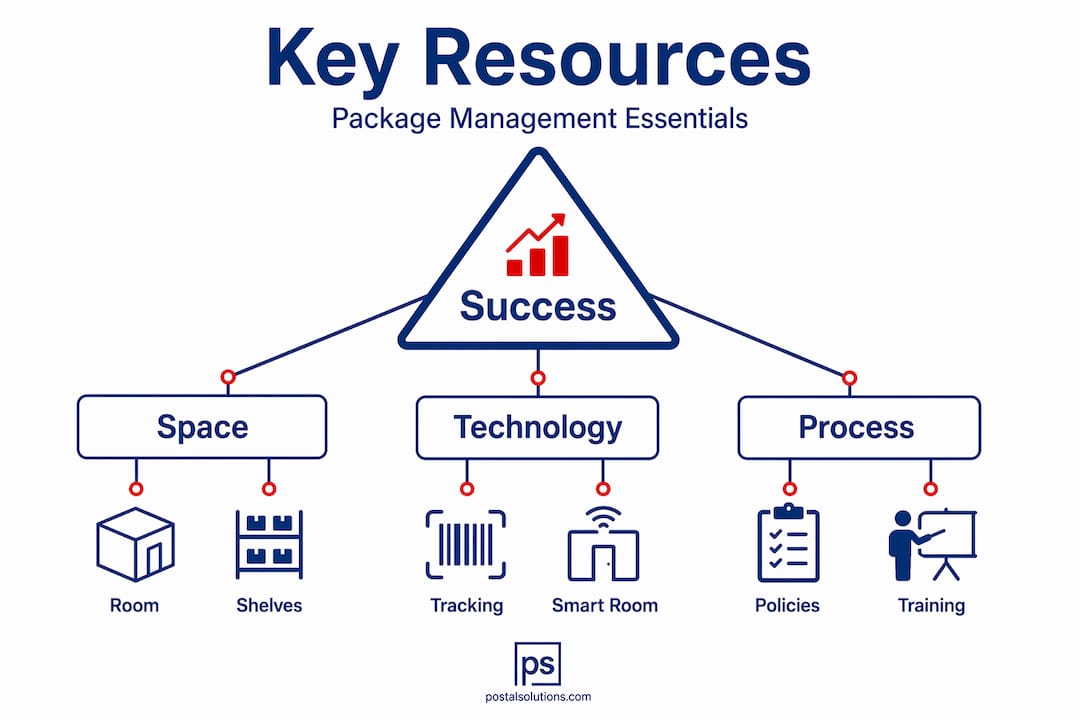 Hierarchy infographic showing three package management resource types