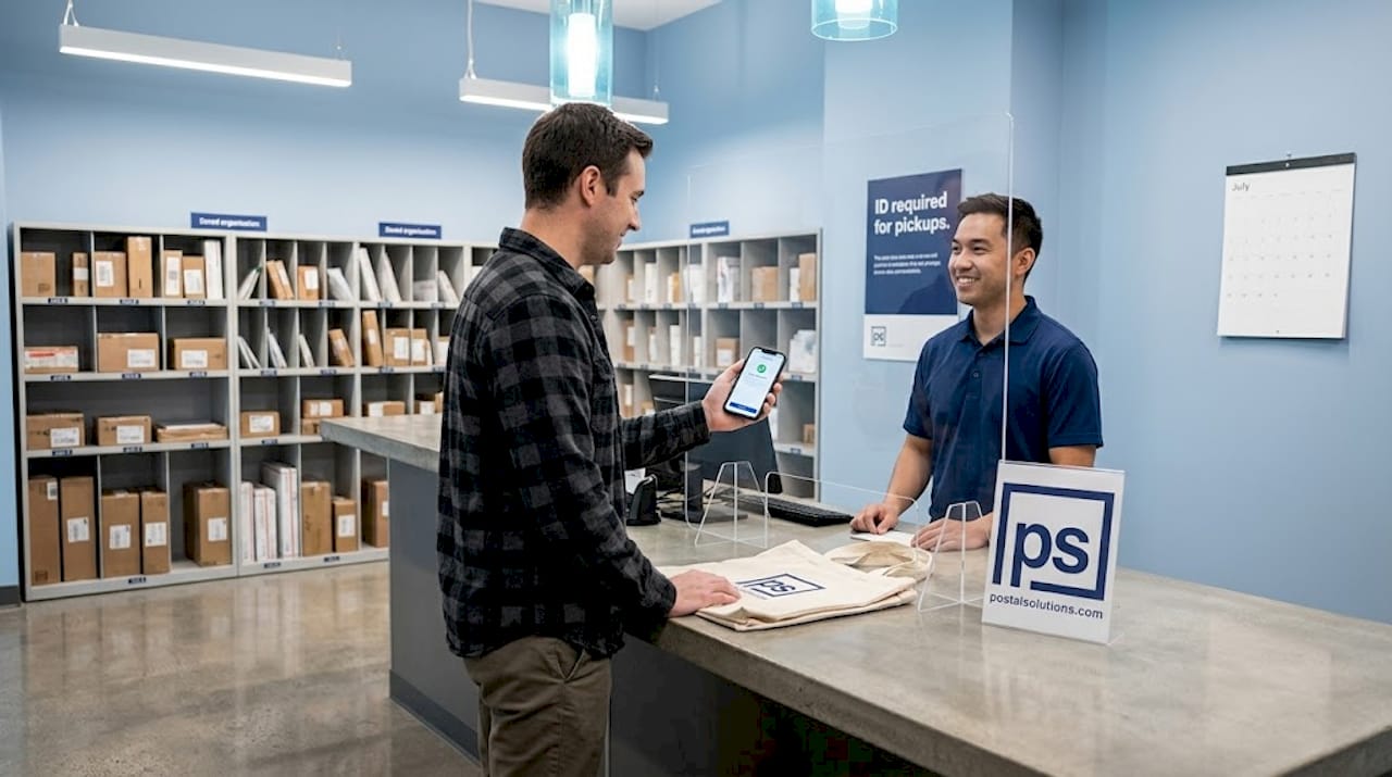 Resident confirms identity for package pickup