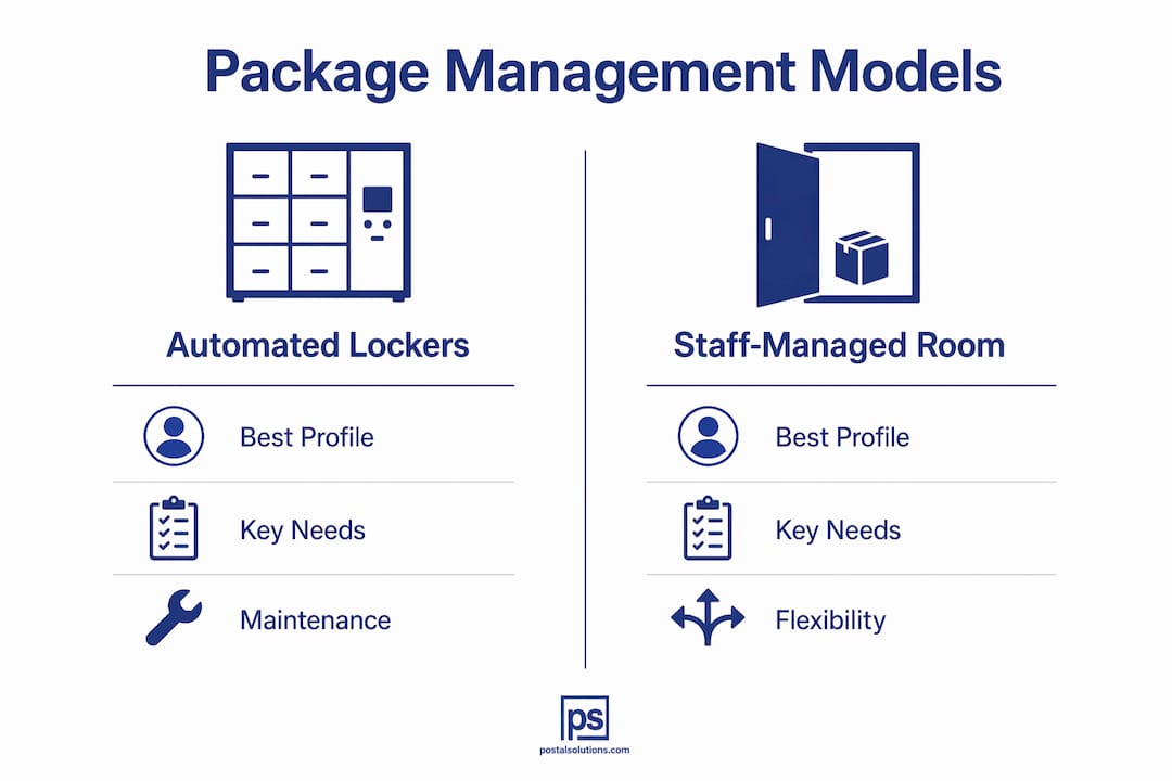 Infographic comparing package management models
