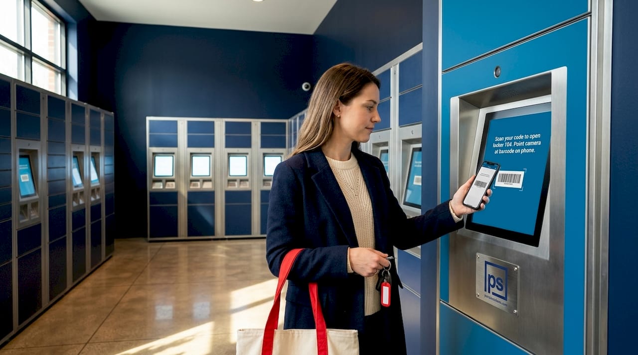 Resident using smart package lockers