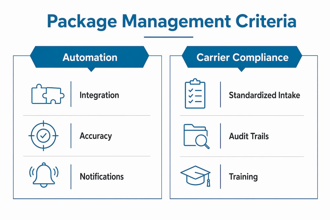 Infographic comparing automation and carrier compliance criteria