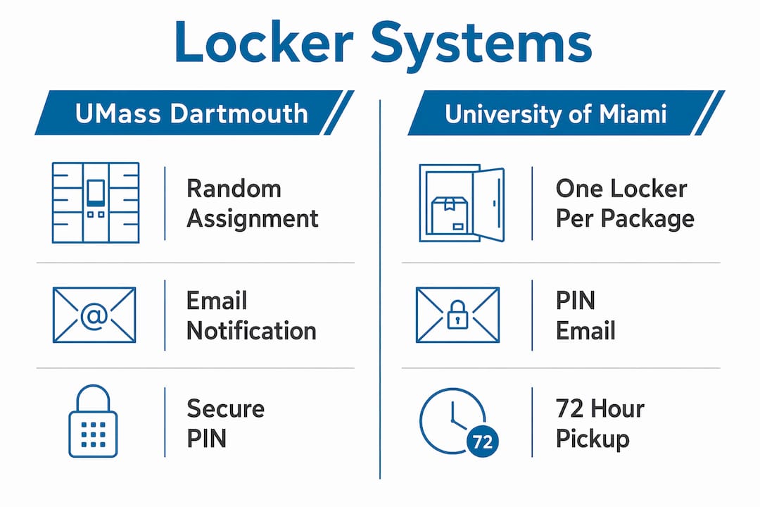 Infographic comparing smart locker systems