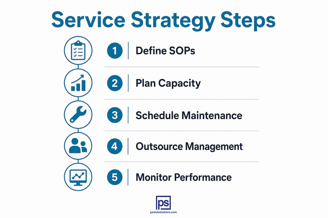 Infographic showing key service strategy steps