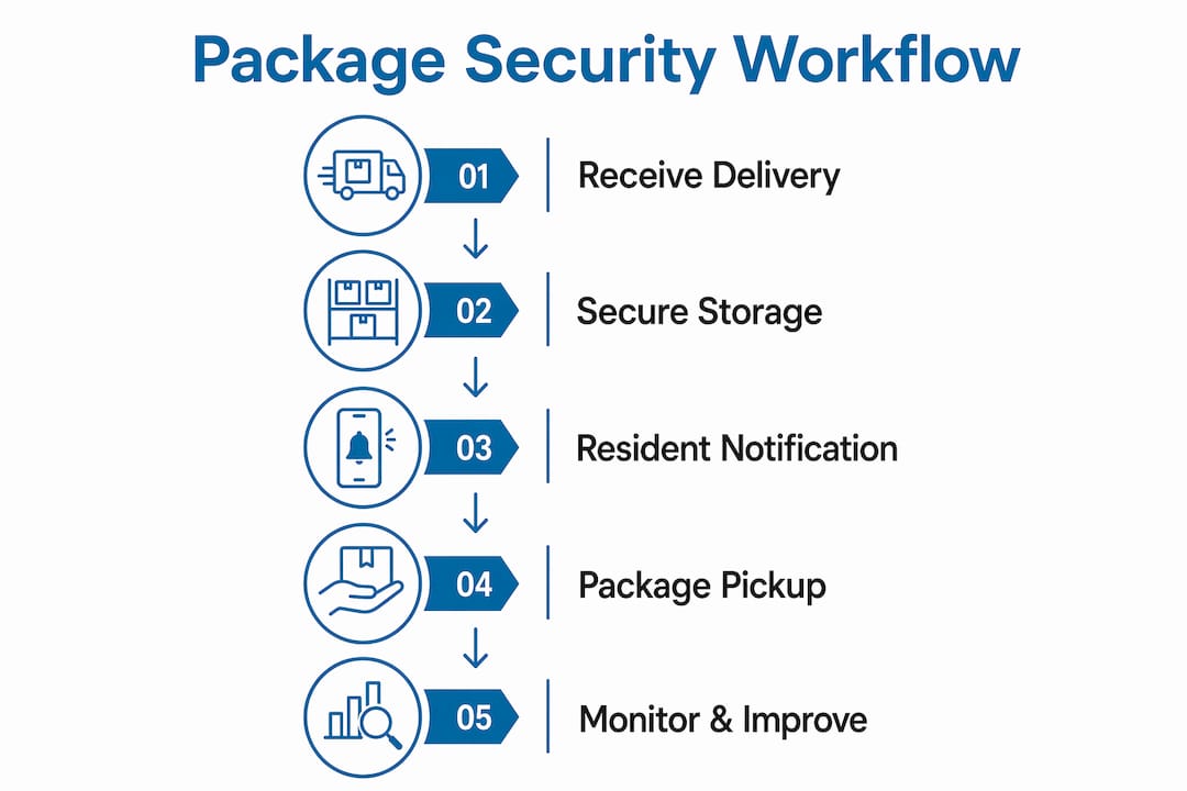 Infographic illustrating package security workflow steps