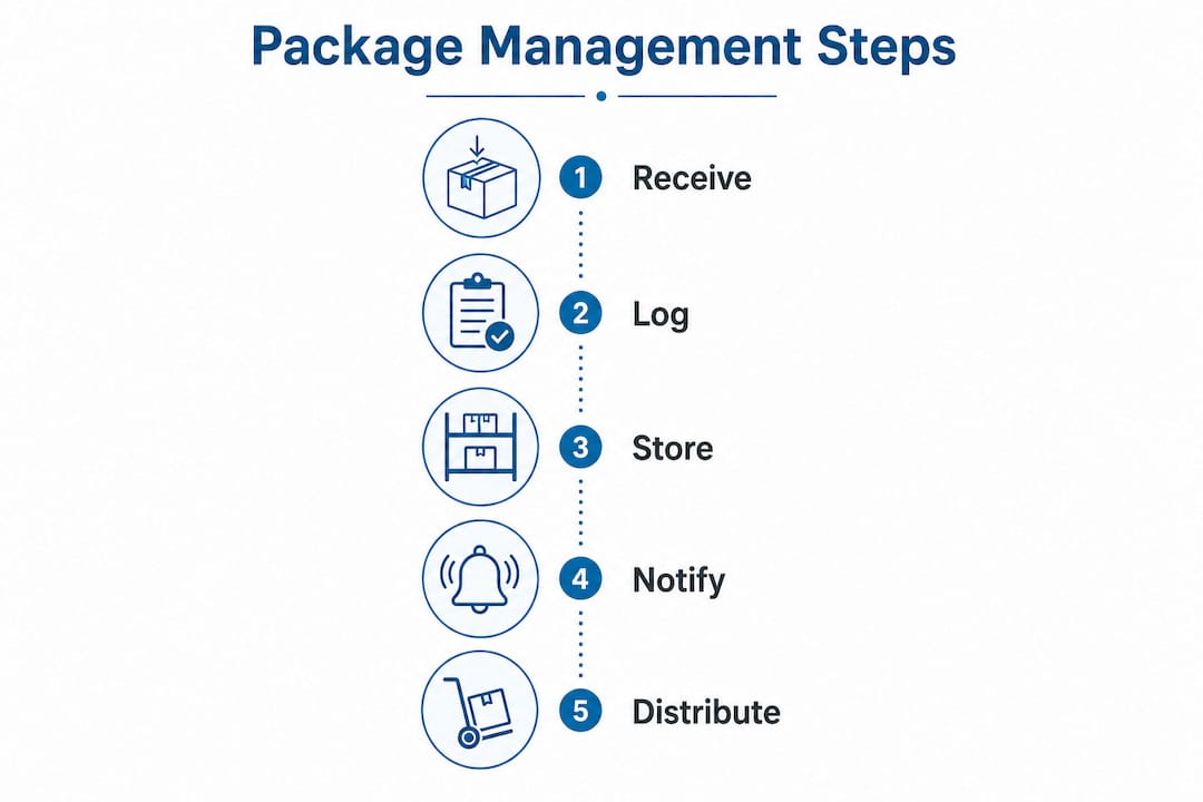 Infographic illustrating key package management steps