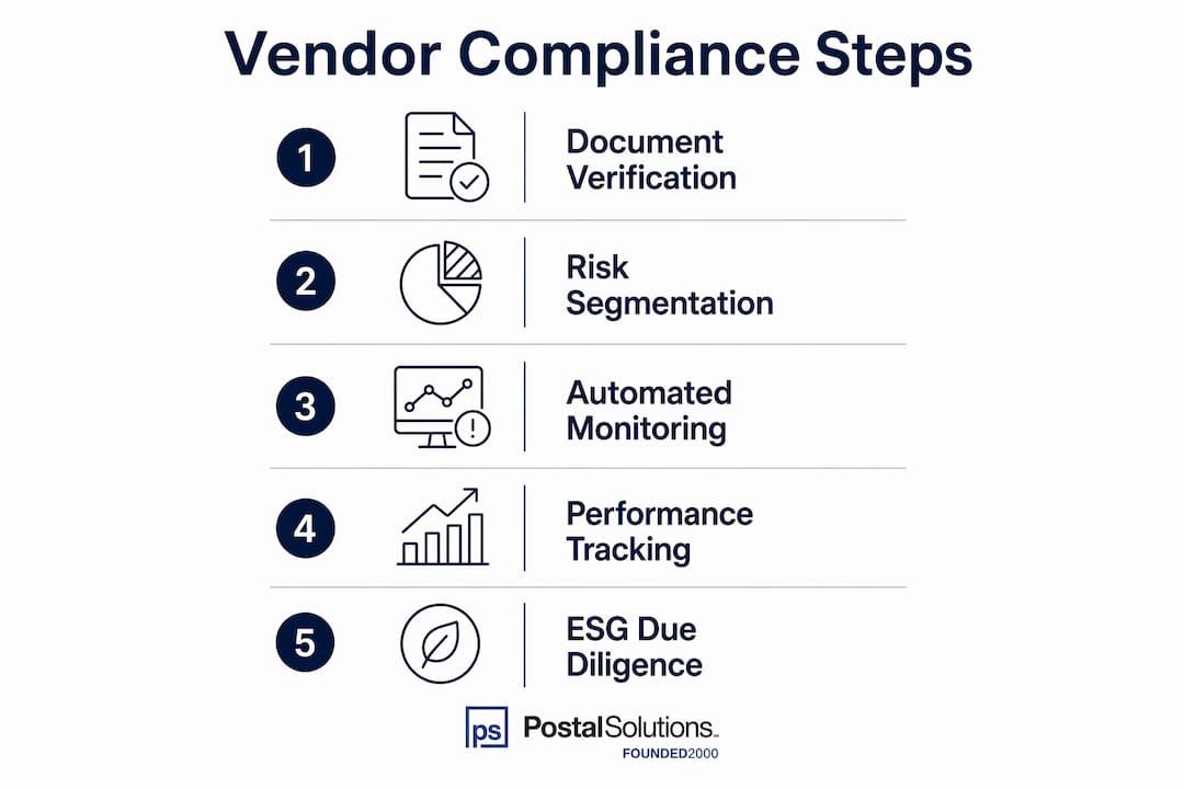 Infographic outlining vendor compliance steps