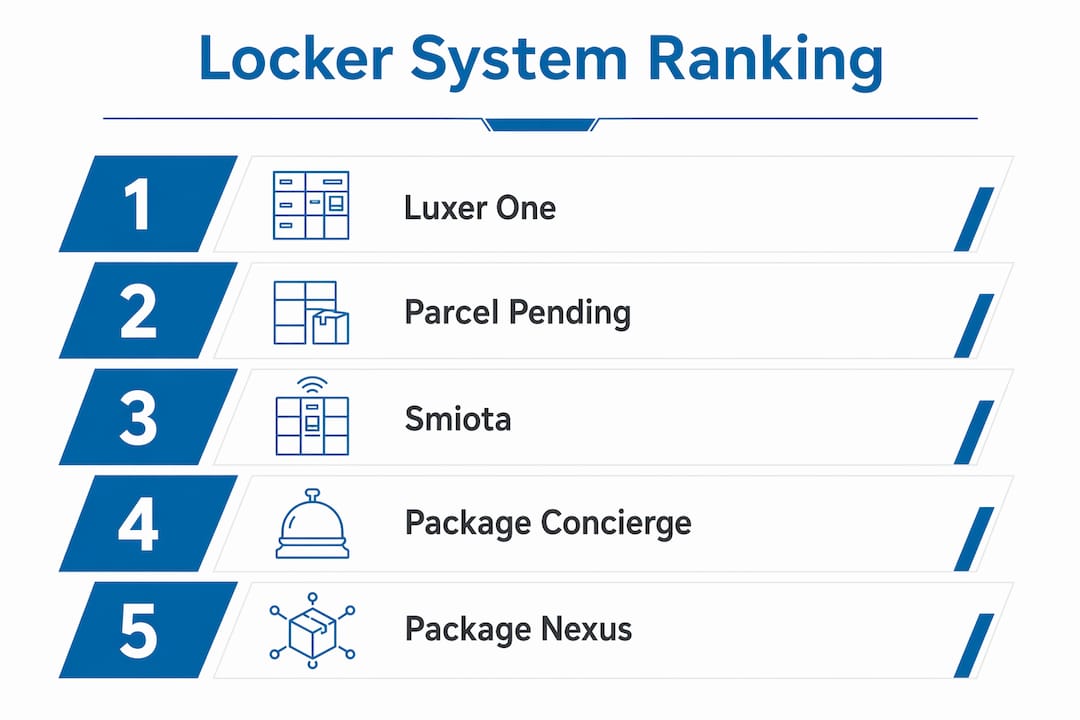 Infographic ranking top multifamily package locker systems