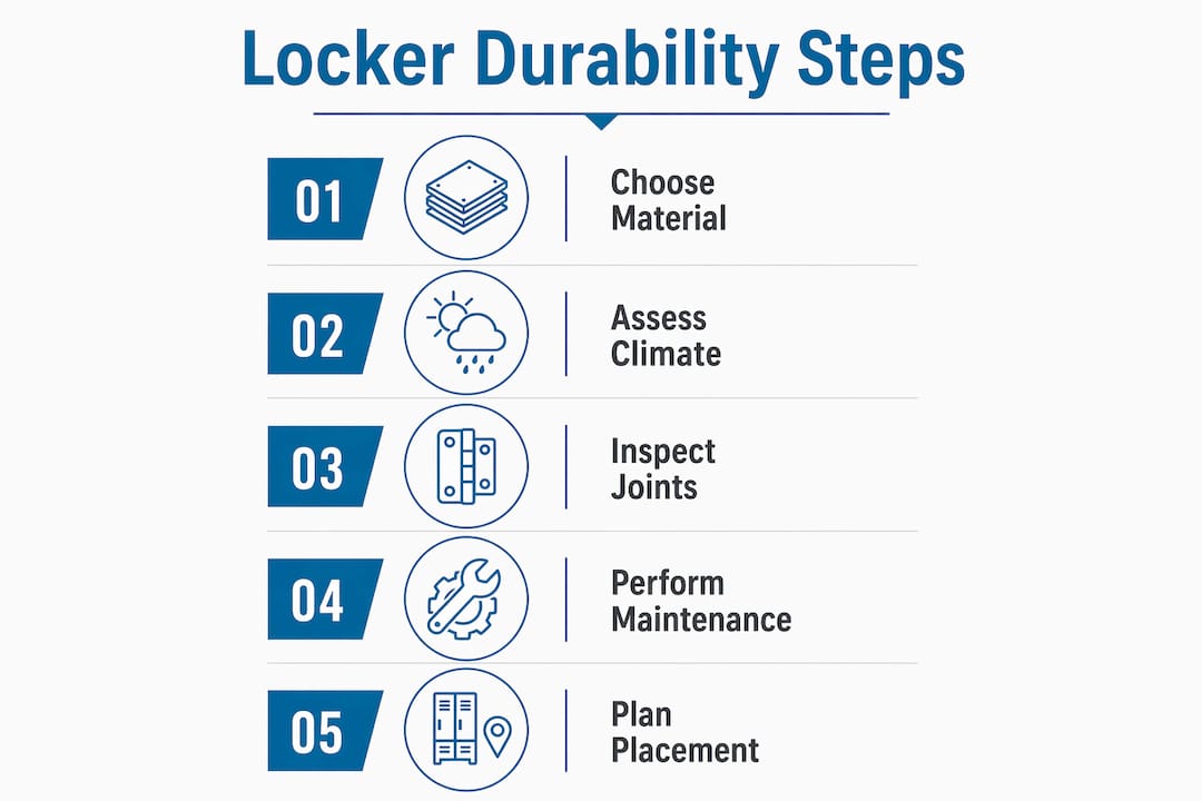 Infographic on steps to ensure locker durability