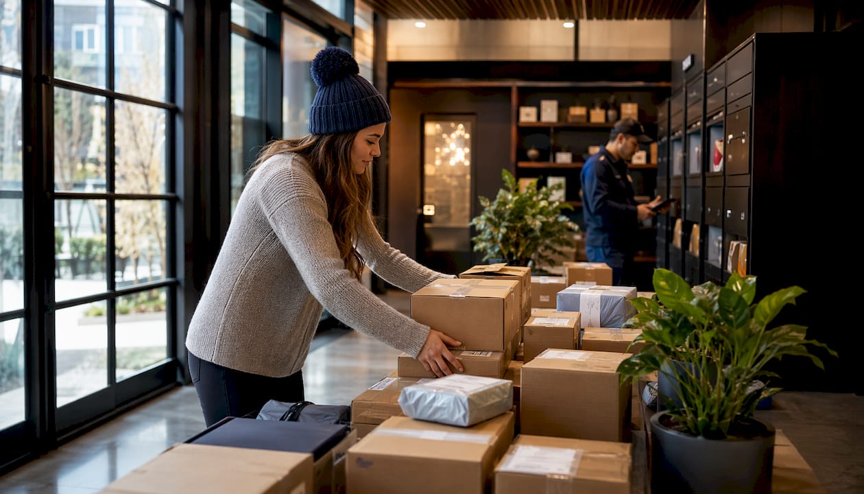Busy package pick-up during surge period