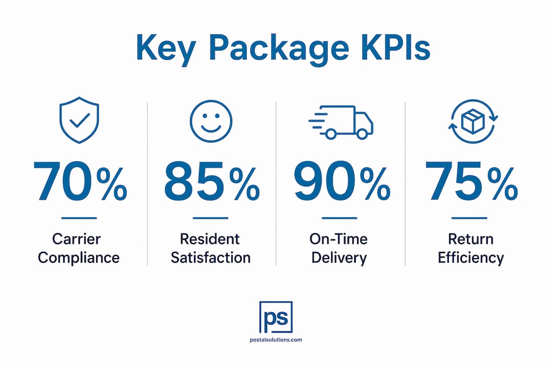 Infographic showing key package management KPIs