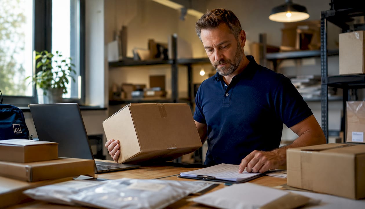 Package manager organizing apartments packages