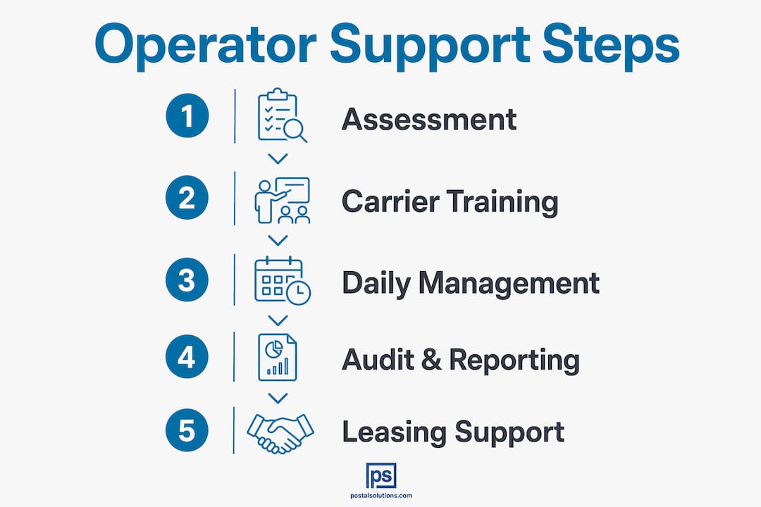 Infographic illustrating live operator service step-by-step process
