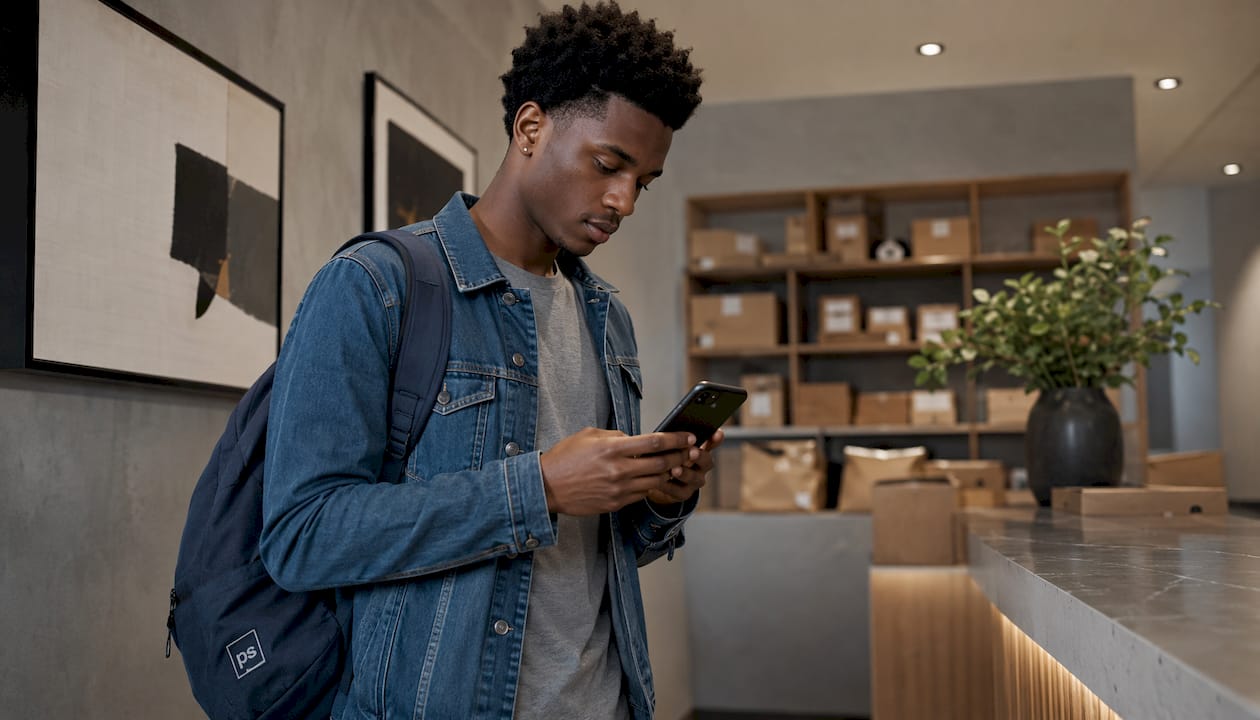 Resident reading package pickup notification