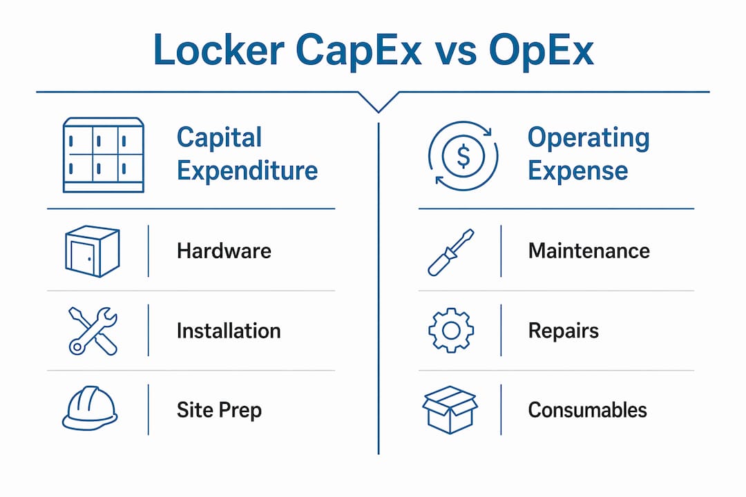 Infographic comparing Locker CapEx and OpEx categories