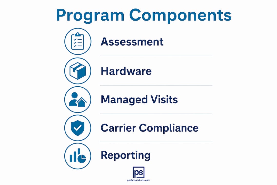 Infographic showing managed package program parts