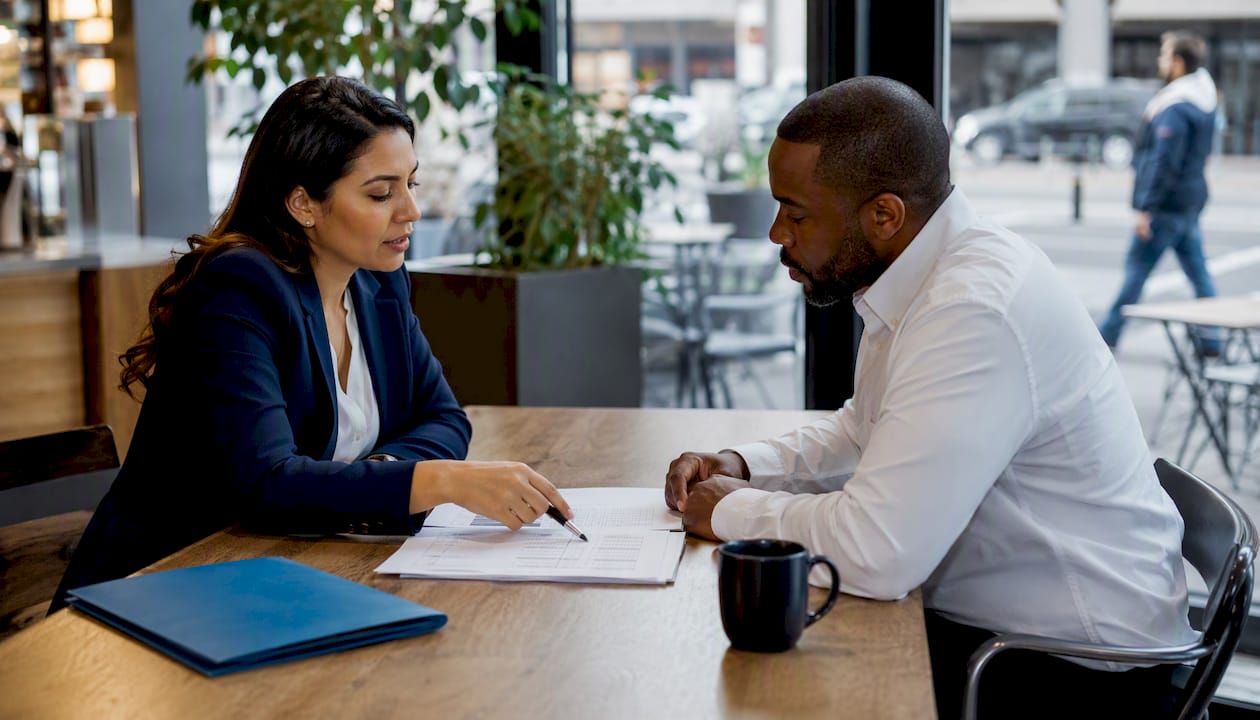 Diverse professionals discussing tenant screening