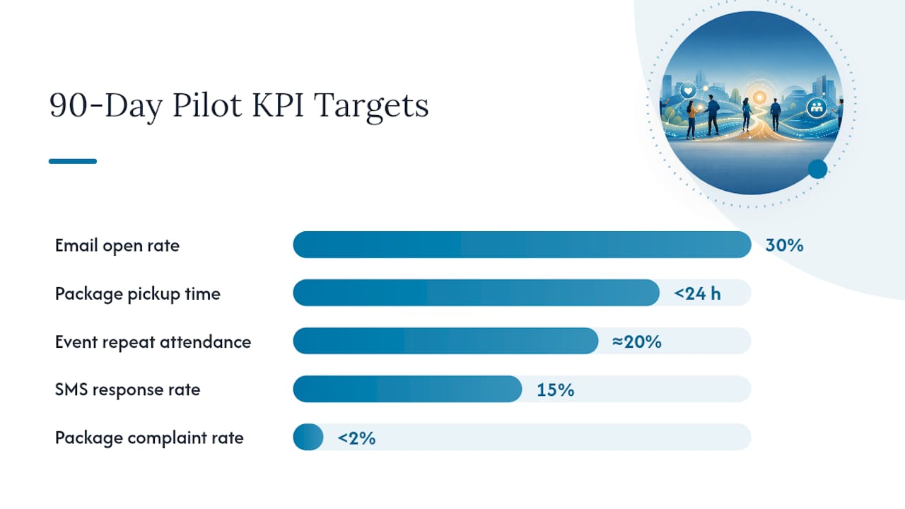 Diagram of key resident engagement KPIs and targets
