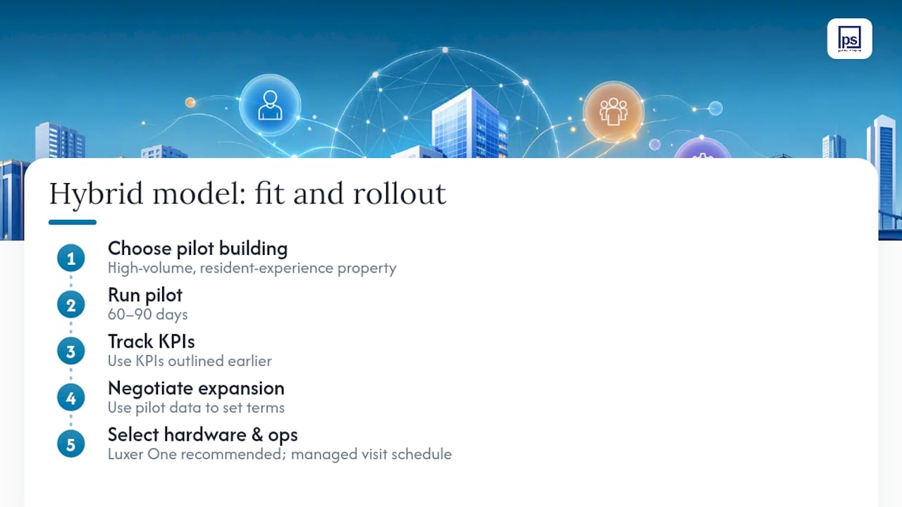 Where Does the Hybrid Model Fit Best, and How Should You Roll It Out? — overview diagram