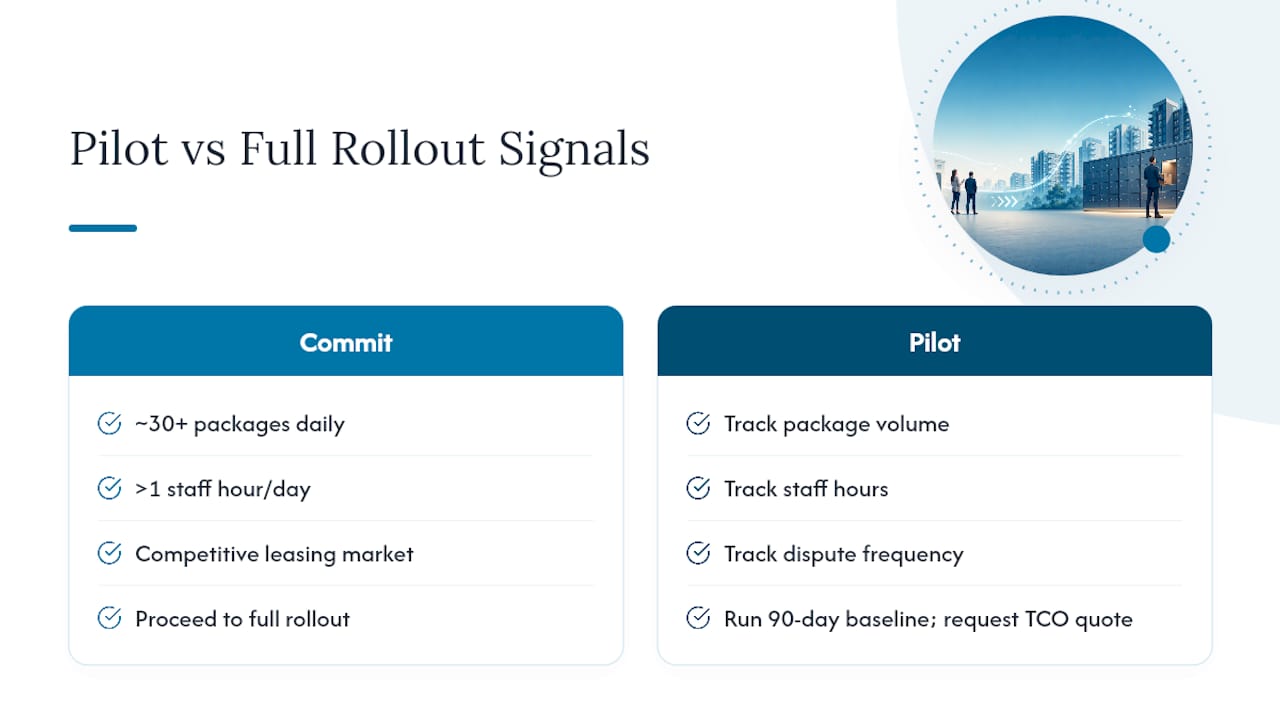 Rollout thresholds and 90-day baseline comparison