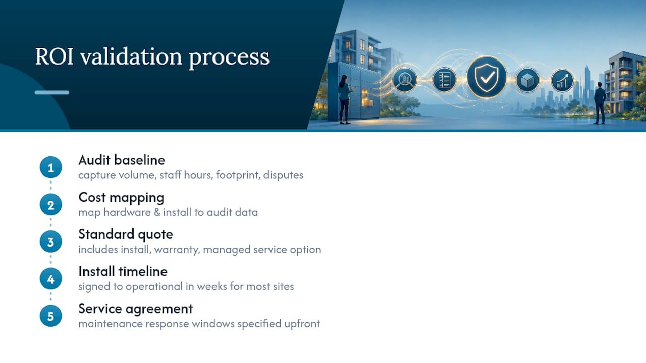 How Locker Solutions Approaches ROI Validation With Customers — overview diagram