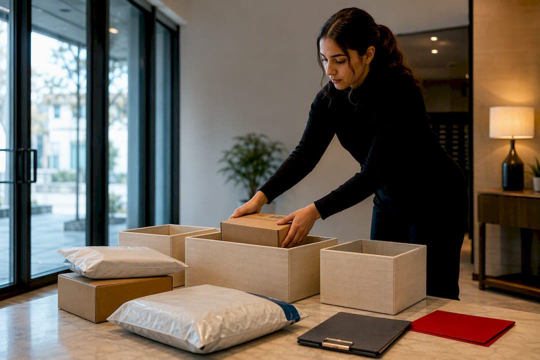 Property team managing temporary parcel intake