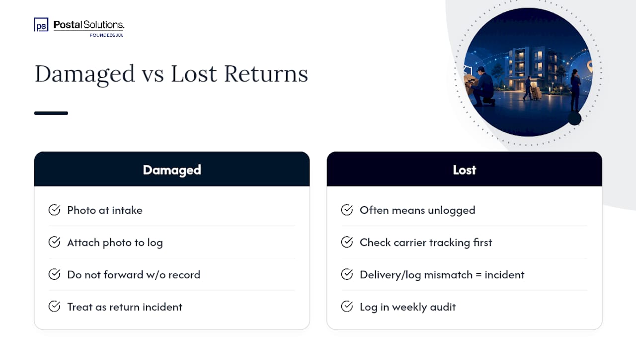 Handling Damaged or Lost Returned Items — overview diagram