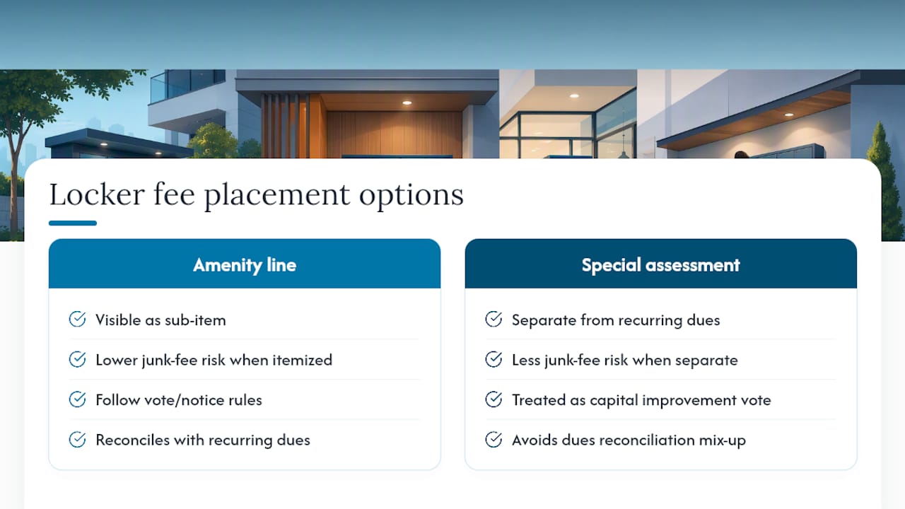 How Does a Locker Fee Fit Into HOA or Existing Property Fee Structures? — overview diagram