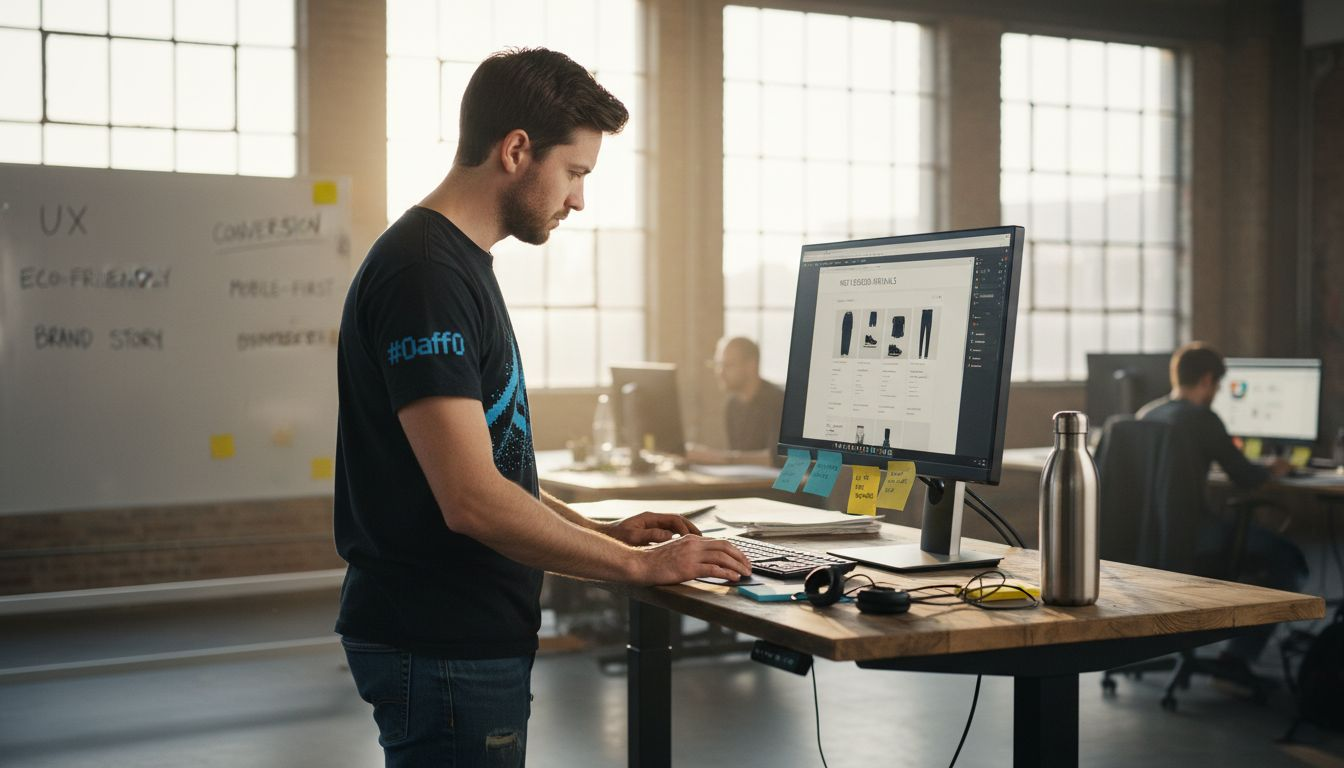 Web designer creating retail content assets