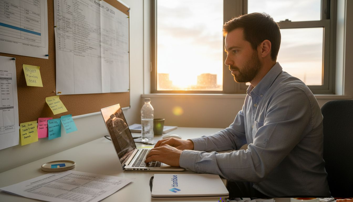 Designer creating website wireframes with tablet