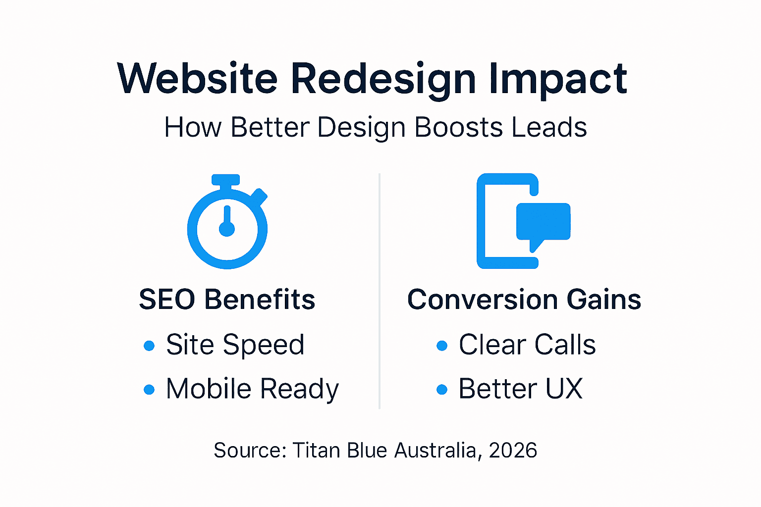 Infographic showing redesign impact on leads