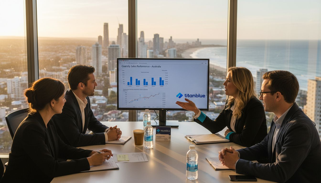 Gold Coast business team reviews AI strategy