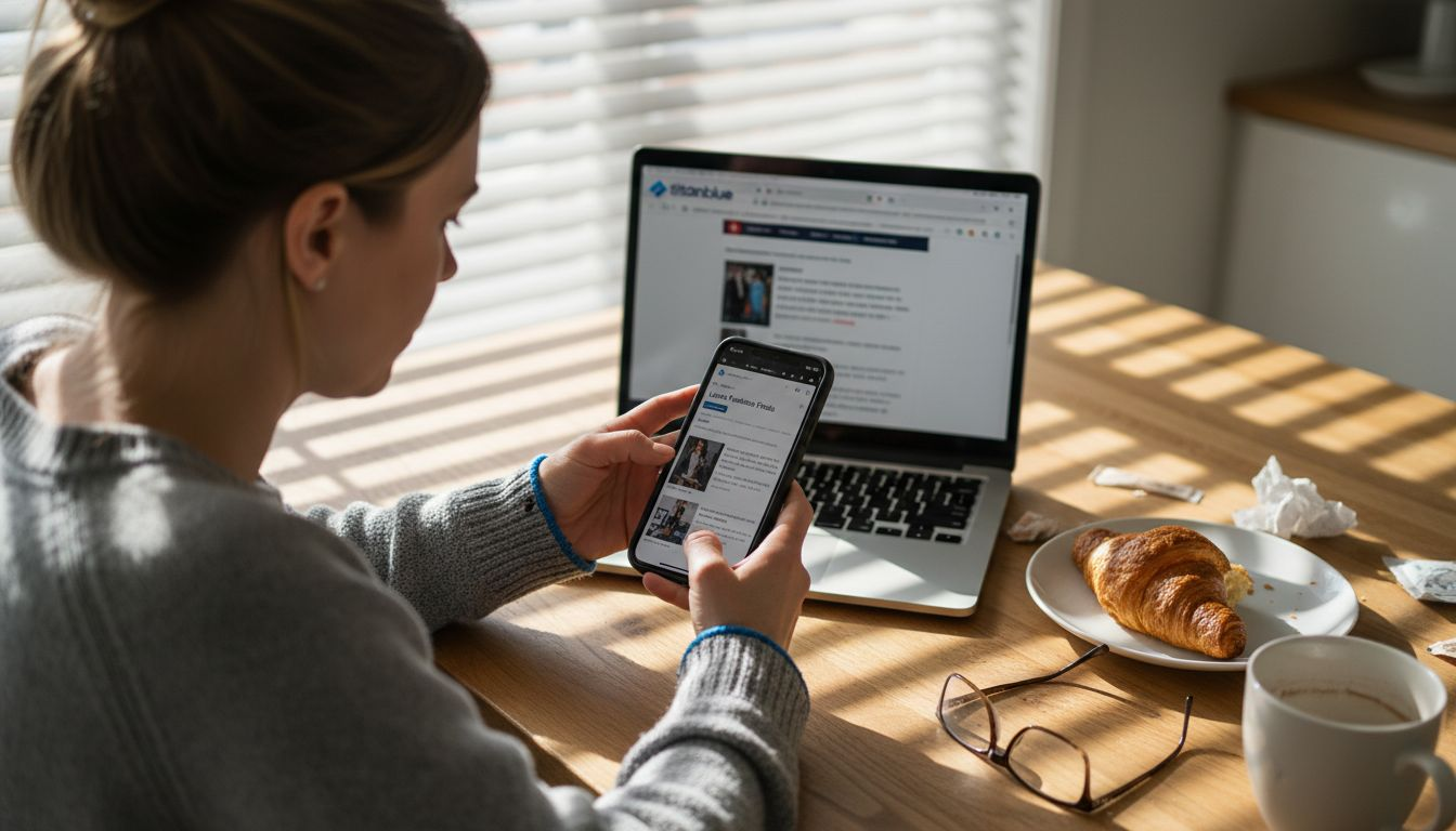 Woman testing retail website on smartphone