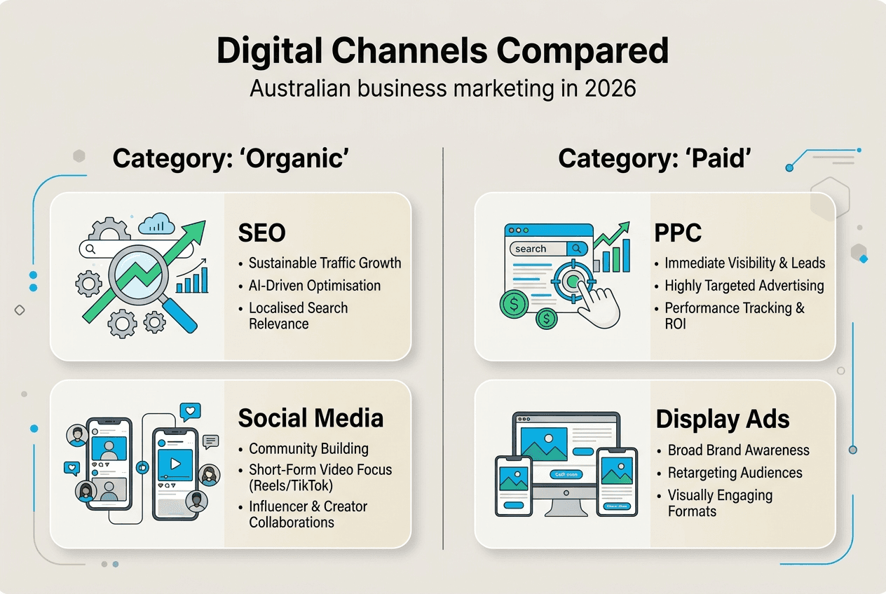 Digital channels compared for local marketing