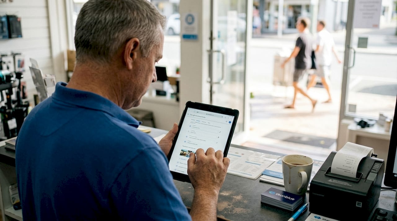 Retail owner updating Google Business Profile