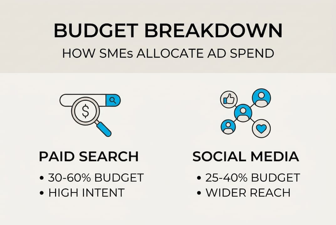 Infographic showing ad budget allocation