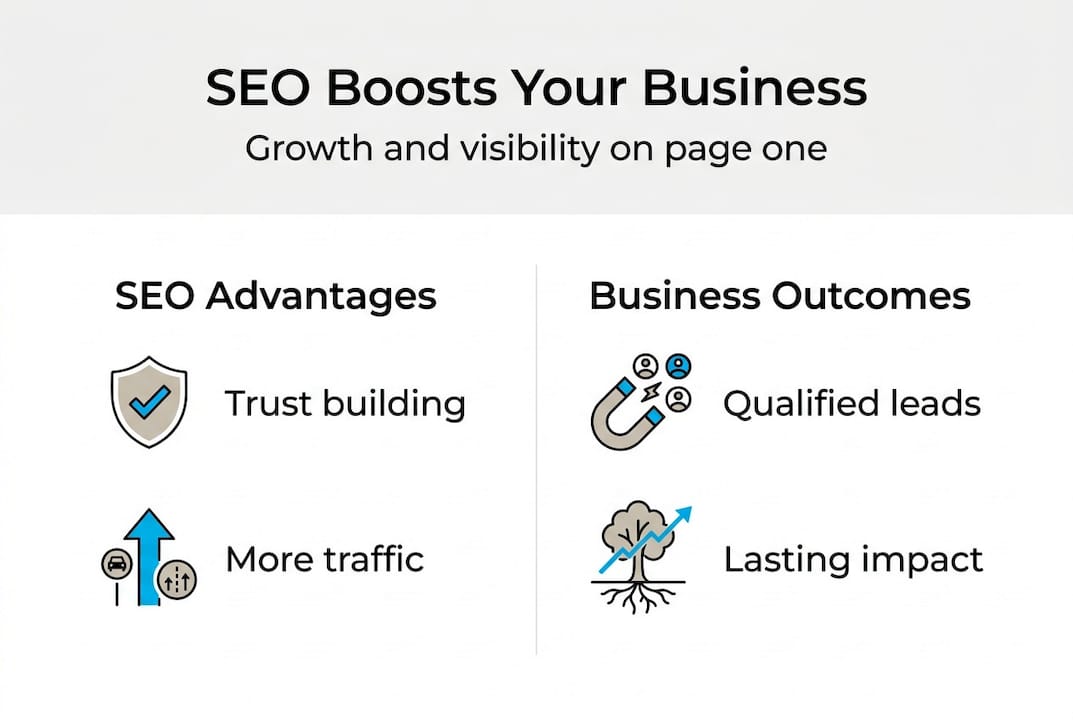 Infographic on SEO business advantages